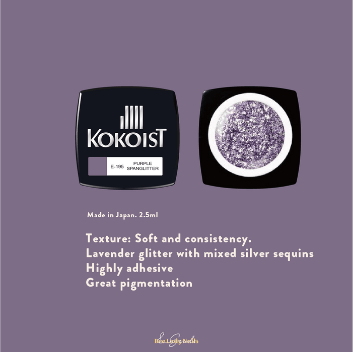 KOKOIST E-195 Purple Spanglitter - Bee Lady nails & goods