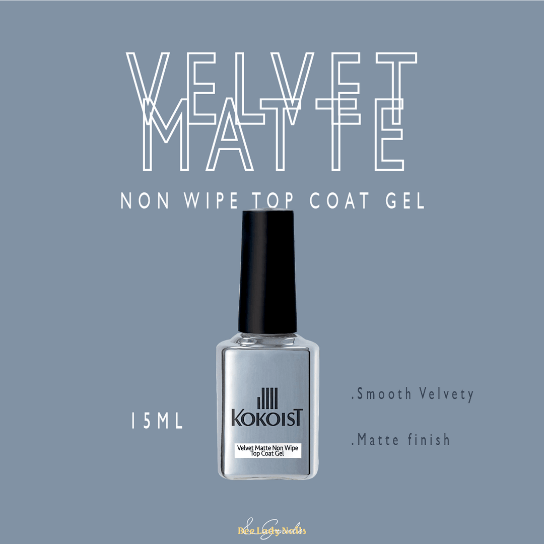KOKOIST - VELVET MATTE NON WIPE TOP COAT GEL 15ML - Bee Lady nails & goods