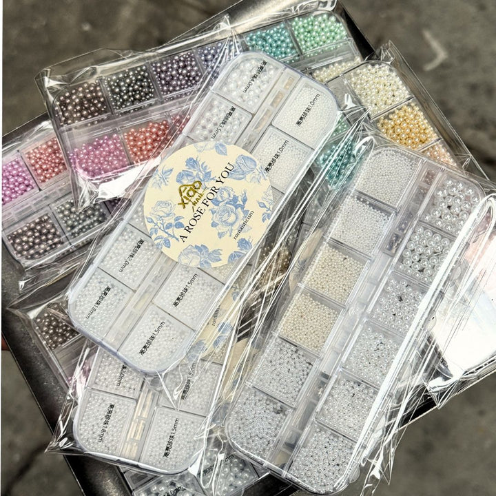 Xiao A - 12-Grid Mini Pearl Nail Art Box
