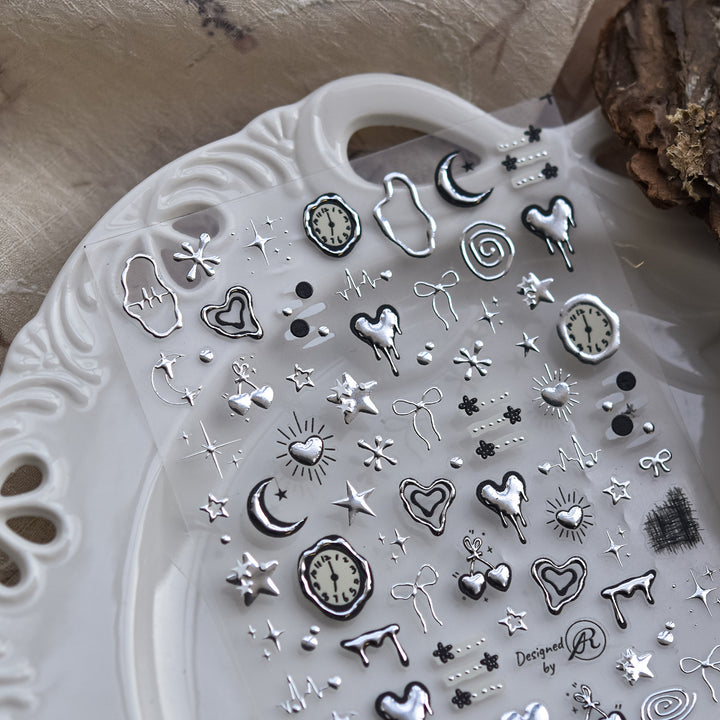 Tensor Nail Sticker - Silver deco