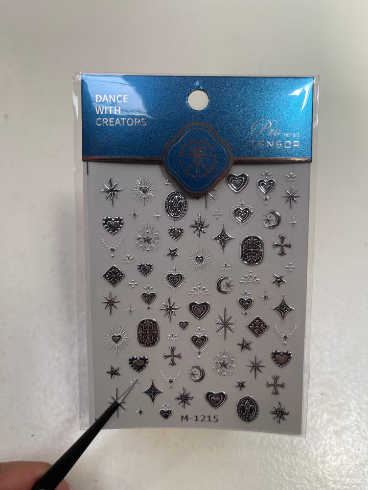 Tensor Nail Sticker - Silver deco 03