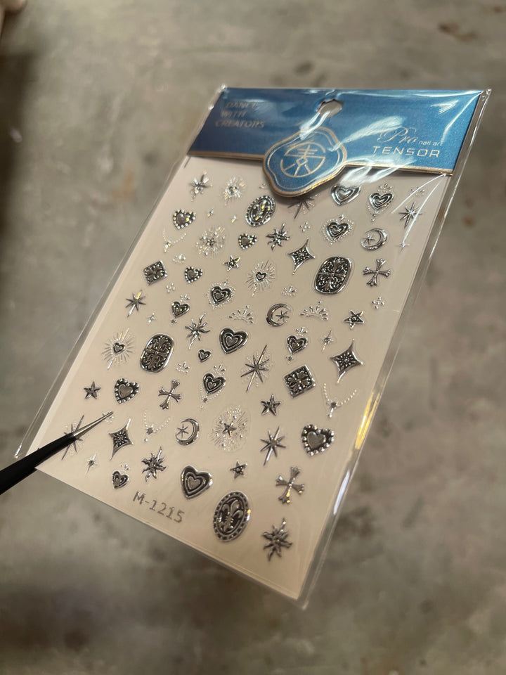 Tensor Nail Sticker - Silver deco 03