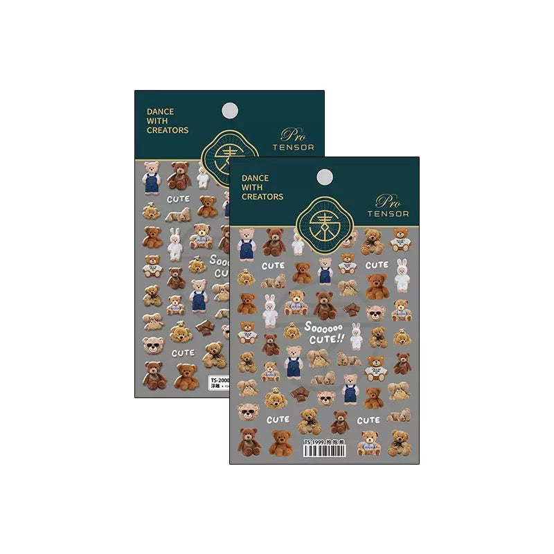 Tensor Nail Sticker - Teddy Bear