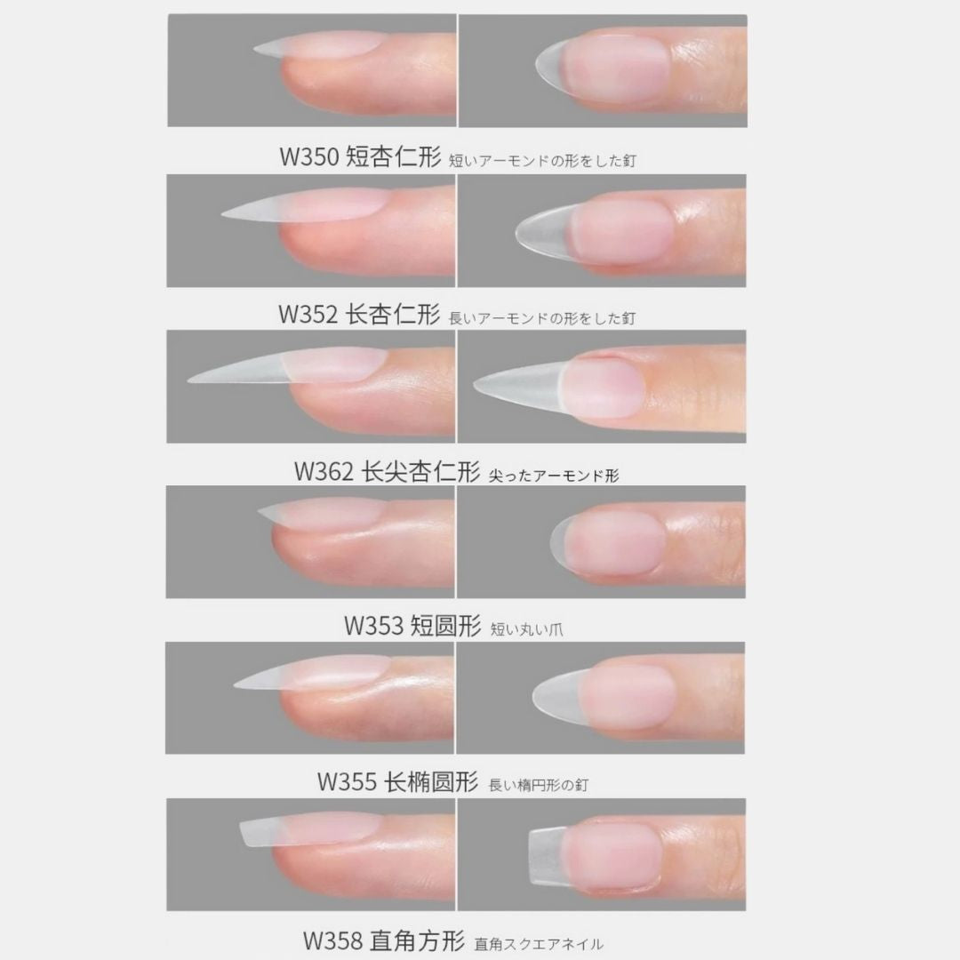 Bee Lady Nails - MR Nail Full Cover Tips W355 Long Oval (360pcs)