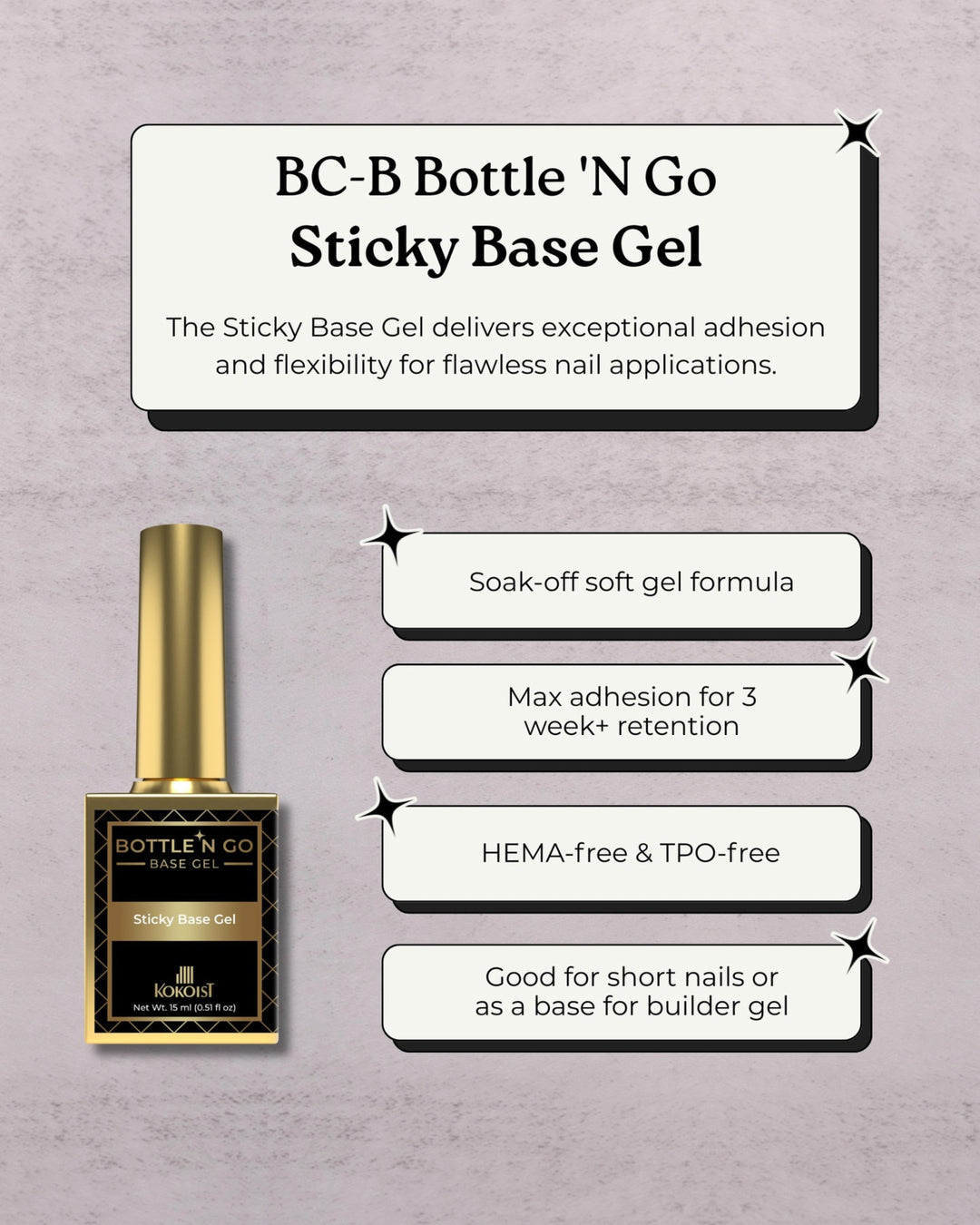 KOKOIST Bottle ‘n Go - Sticky Base Gel