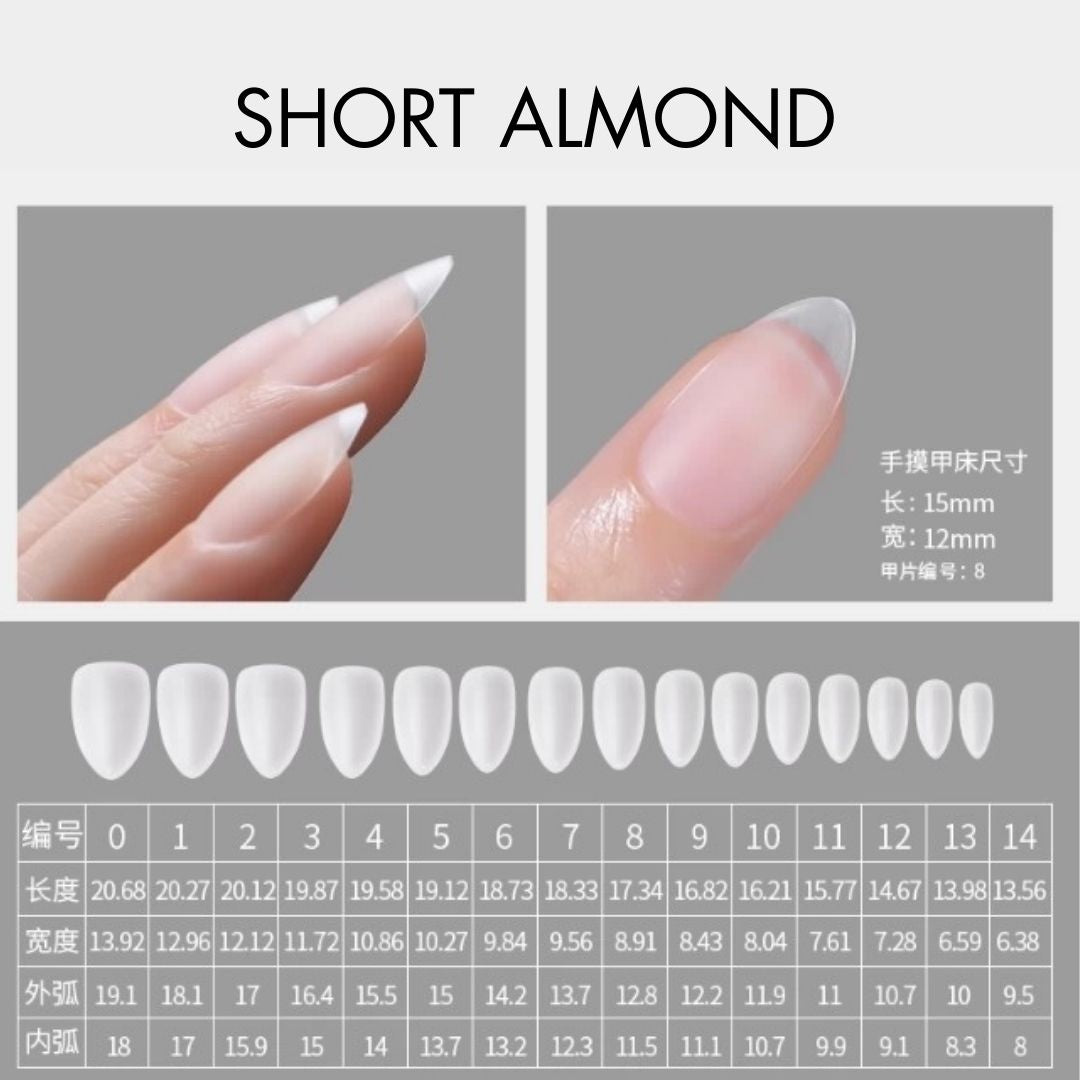 Bee Lady Nails - MR Nail Full Cover Tips W350 Short Almond (360pcs)