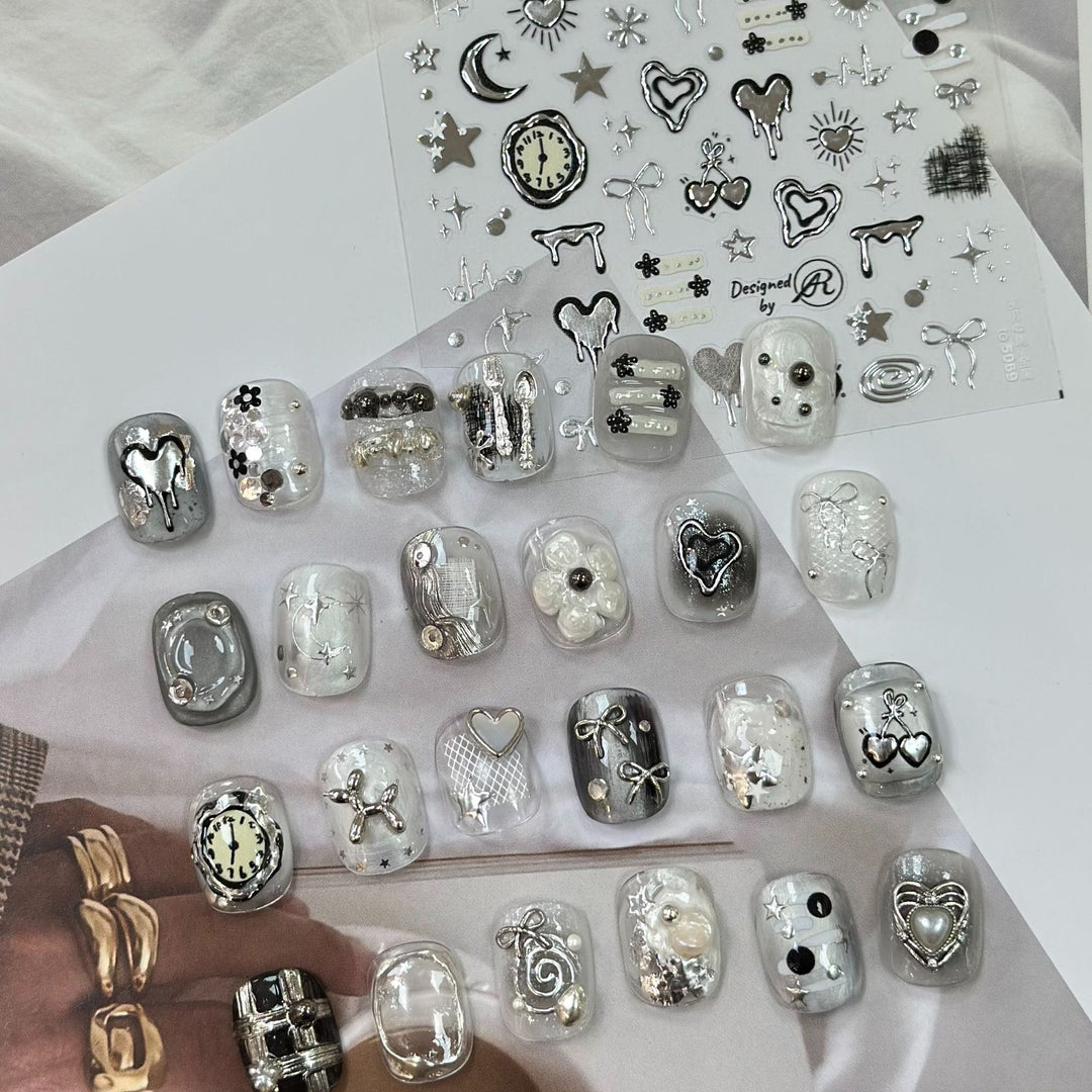 Tensor Nail Sticker - Silver deco