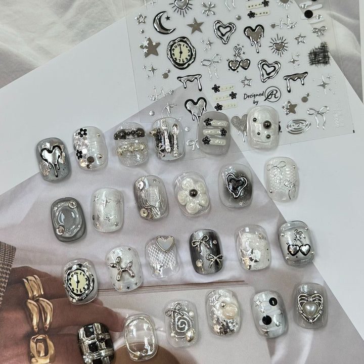 Tensor Nail Sticker - Silver deco