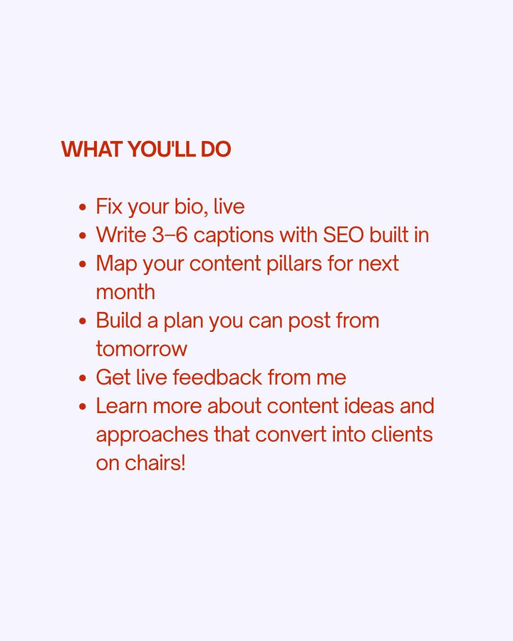Content to Clients: Plan, Create & Convert Marketing Workshop - Saturday 19 September, 2026 | 12:00–2:00 PM
