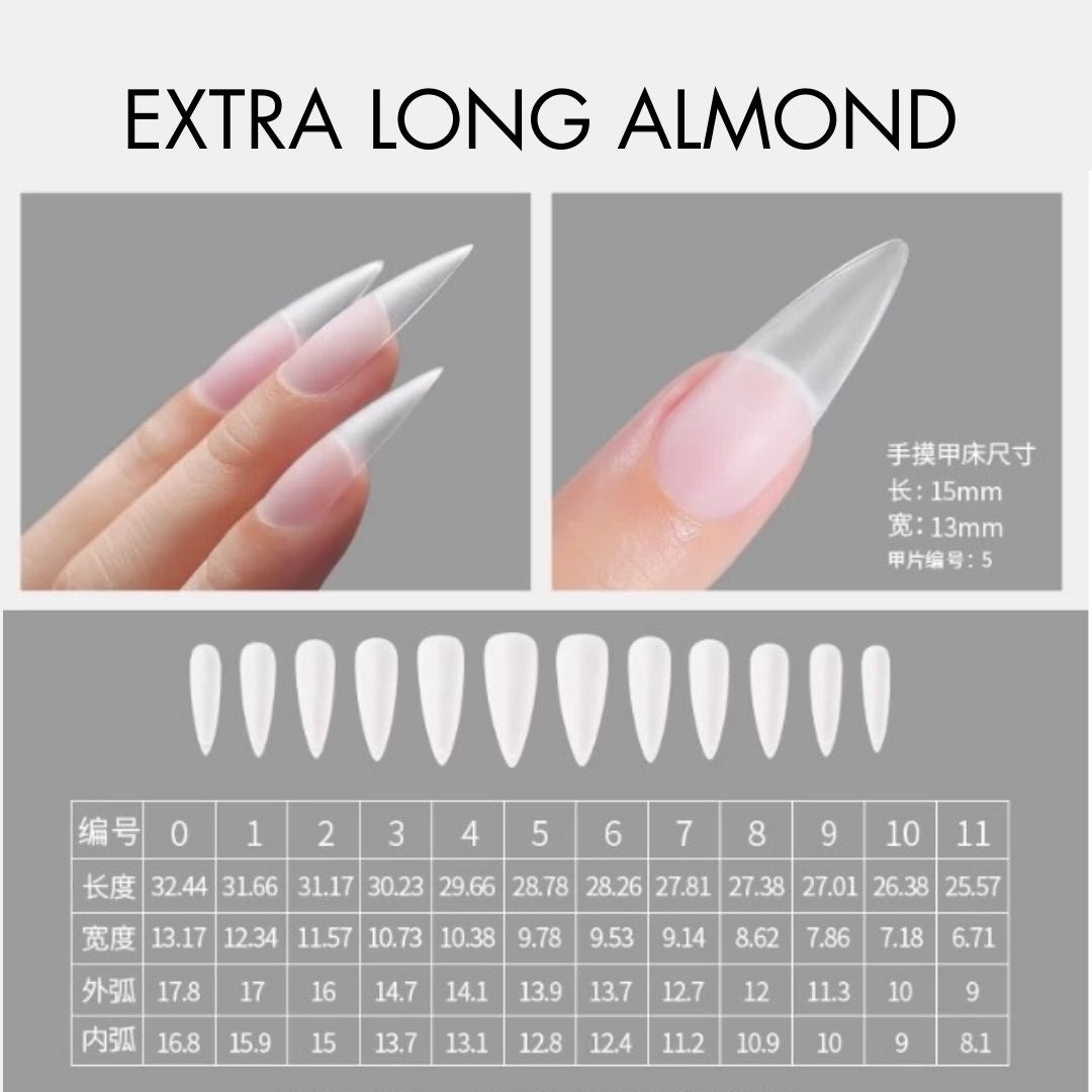 Bee Lady Nails - MR Nail Full Cover Tips W362 Extra Long Stiletto (360pcs)