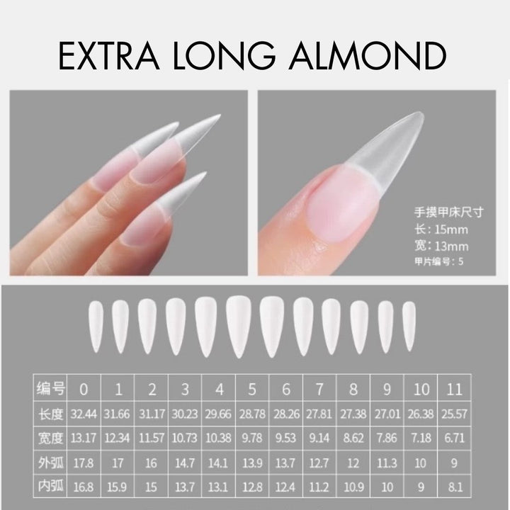 Bee Lady Nails - MR Nail Full Cover Tips W362 Extra Long Stiletto (360pcs)