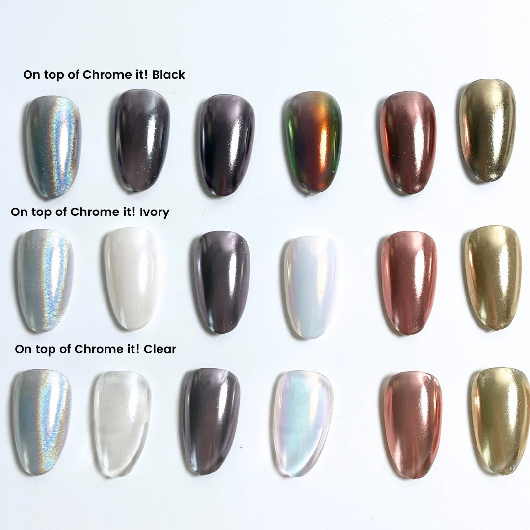 Nail Thoughts Chrome It! Non-Wipe Gel (Clear/Black)