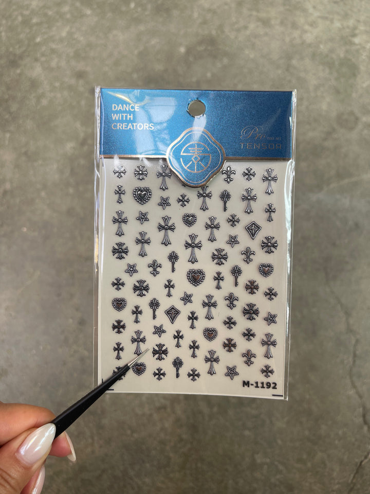 Tensor Nail Sticker - Silver deco 02