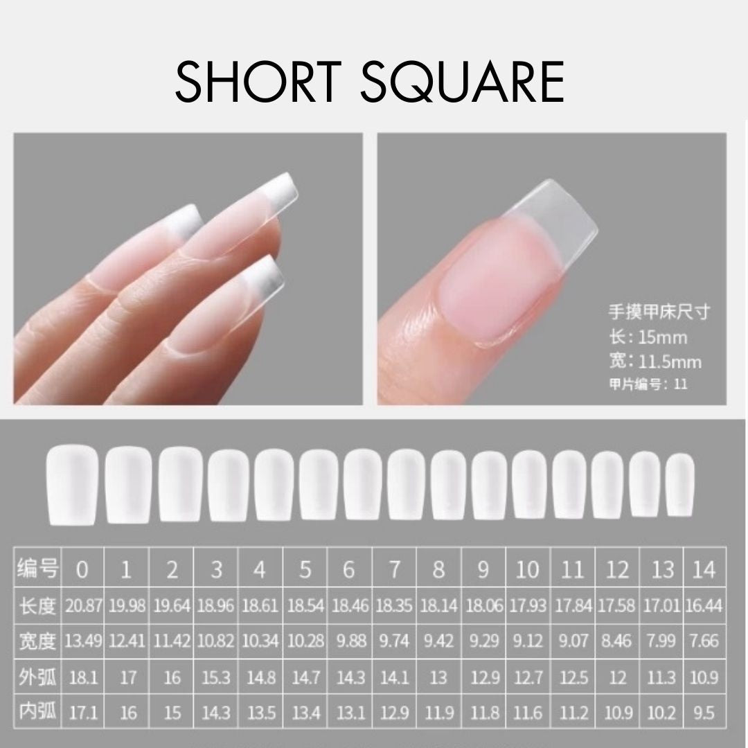 Bee Lady Nails - MR Nail Full Cover Tips W358 Medium Square (360pcs)