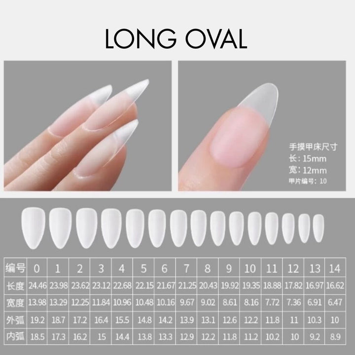 Bee Lady Nails - MR Nail Full Cover Tips W355 Long Oval (360pcs)