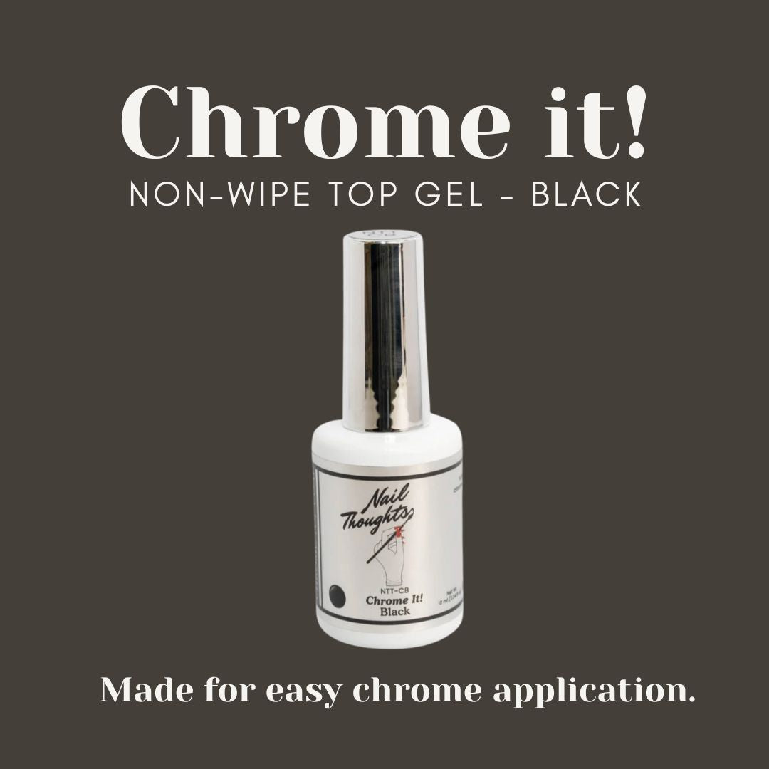 Nail Thoughts Chrome It! Non-Wipe Gel (Clear/Black)
