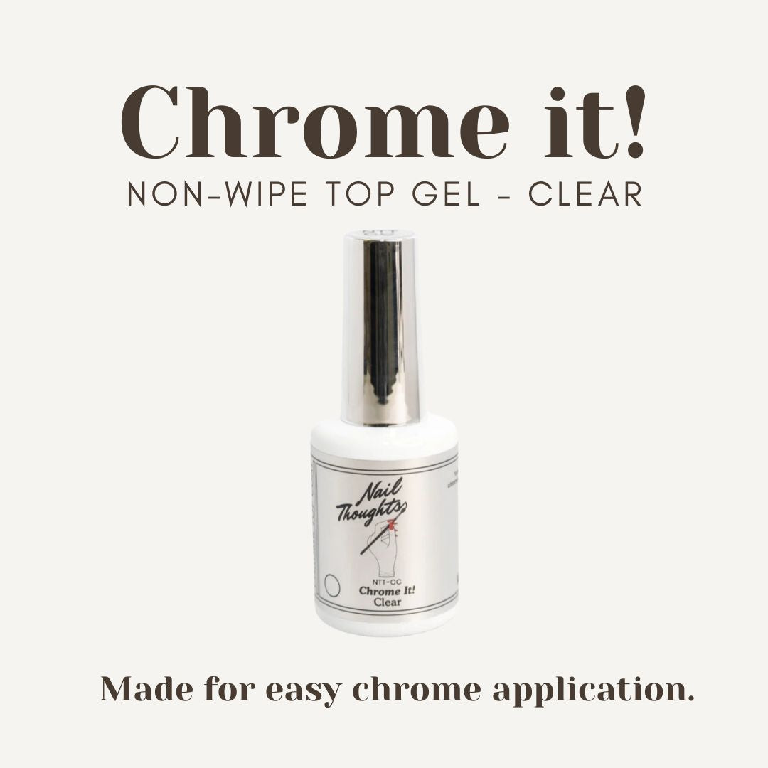 Nail Thoughts Chrome It! Non-Wipe Gel (Clear/Black)