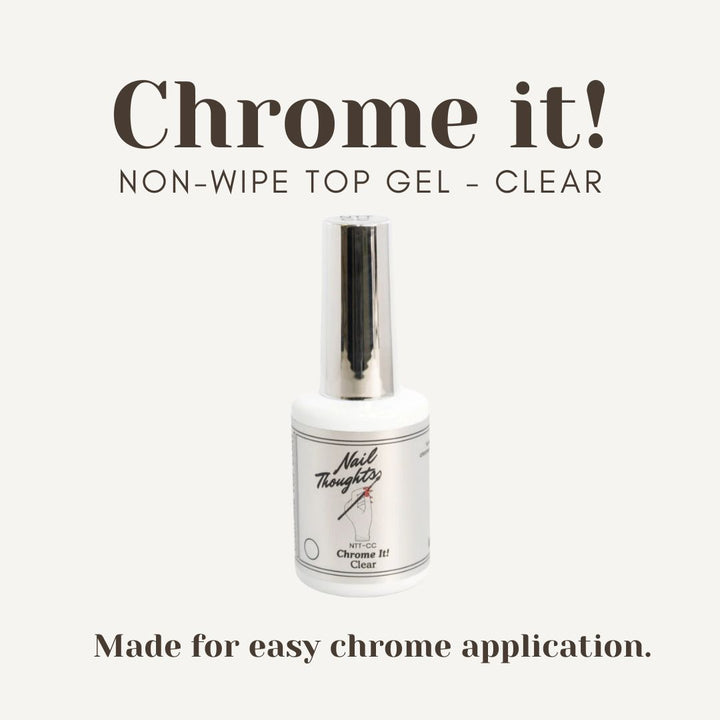 Nail Thoughts Chrome It! Non-Wipe Gel (Clear/Black)