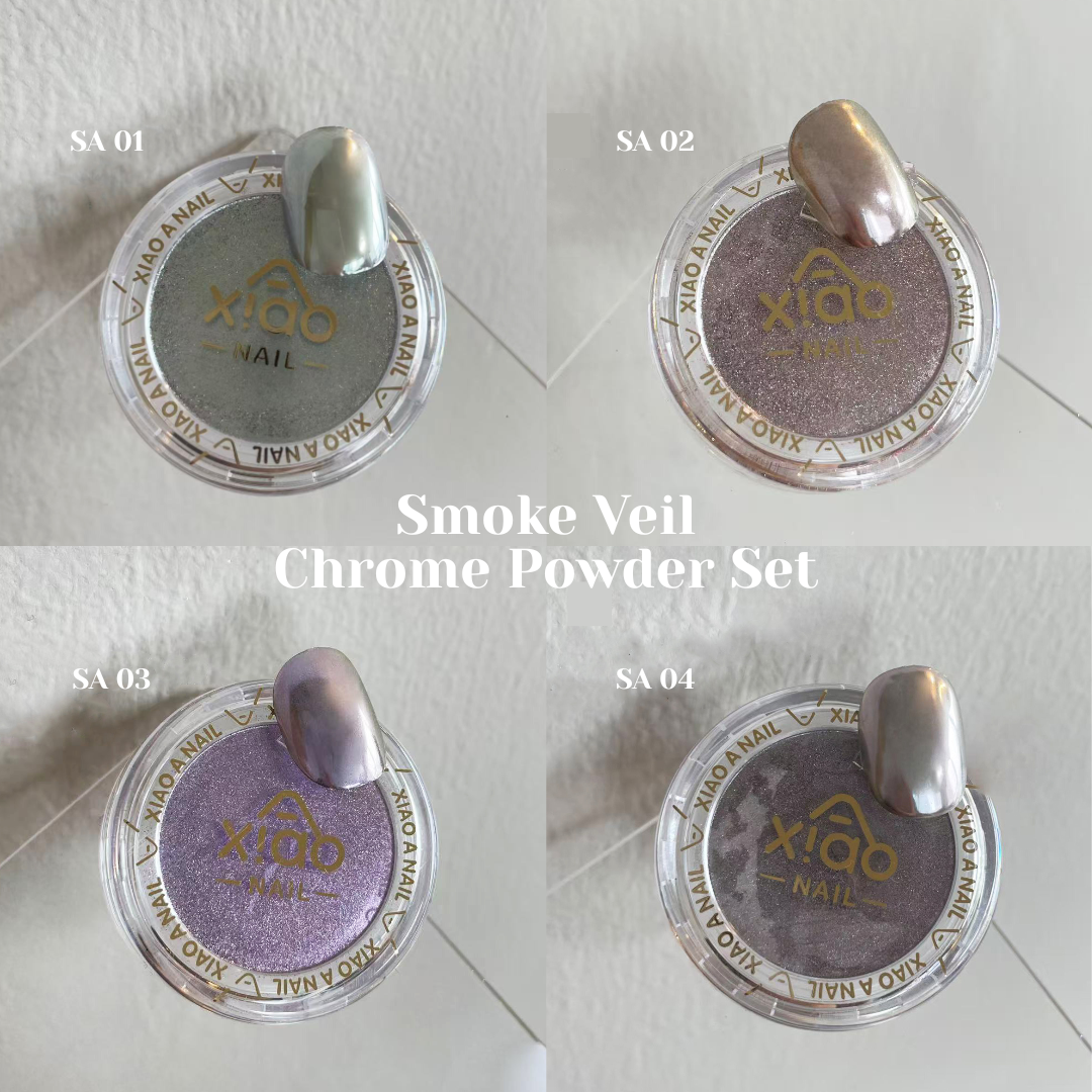 Xiao A - Smoke Veil Chrome Powder Set (4 Smoky Luxe Shades)