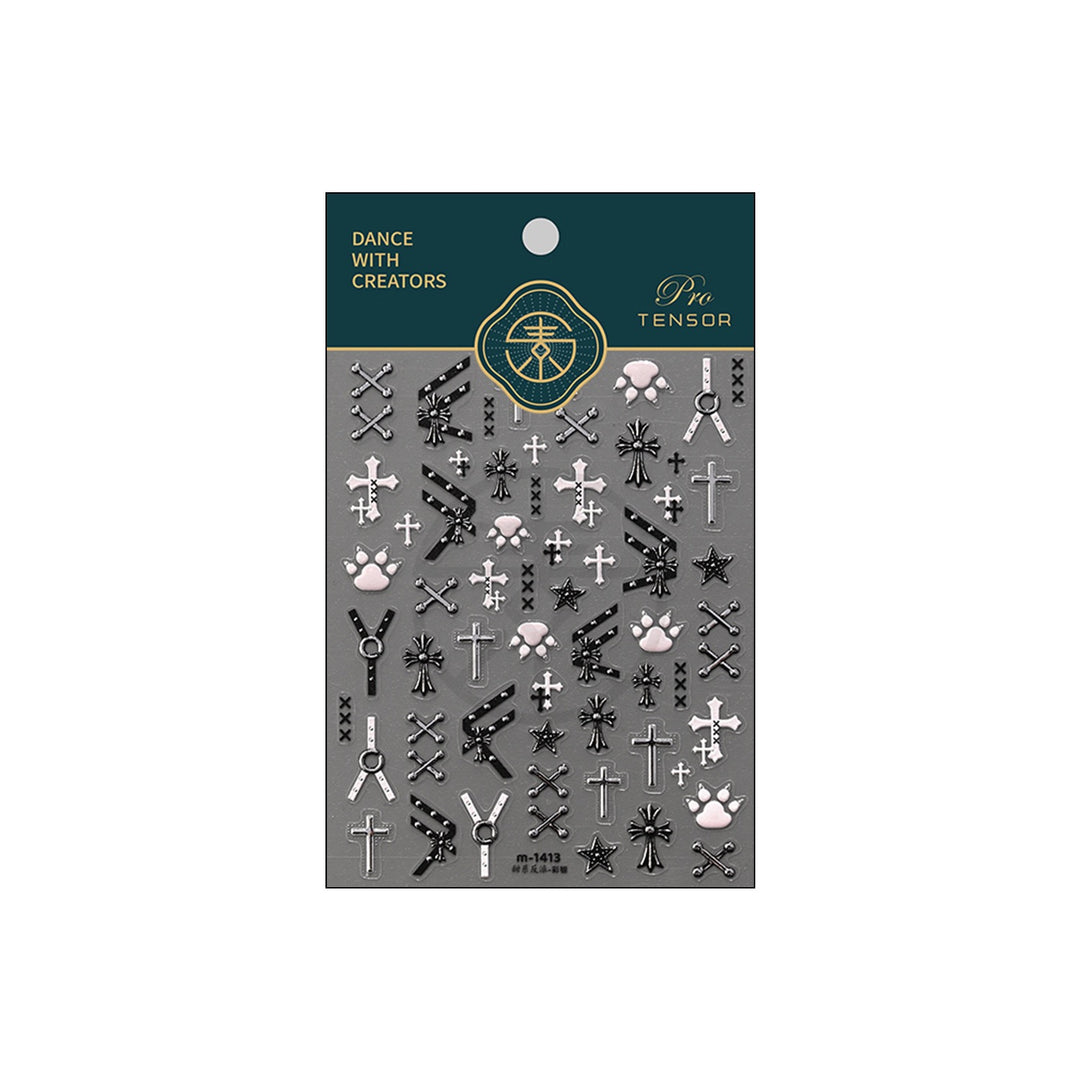 Tensor Nail Sticker - Gothic Cross & Paw