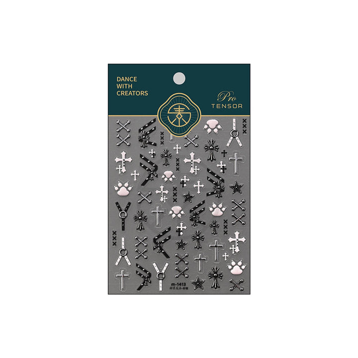 Tensor Nail Sticker - Gothic Cross & Paw