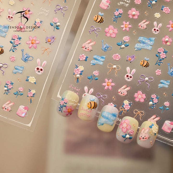 Tensor Nail Sticker - Sweet Spring Bunny