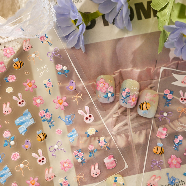 Tensor Nail Sticker - Sweet Spring Bunny