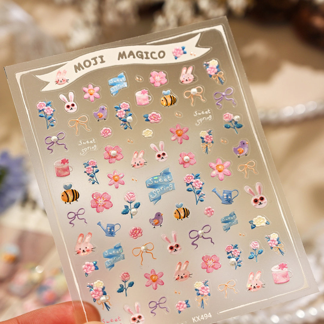 Tensor Nail Sticker - Sweet Spring Bunny