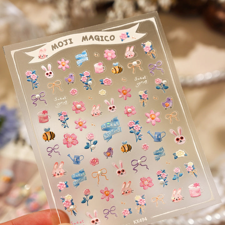 Tensor Nail Sticker - Sweet Spring Bunny