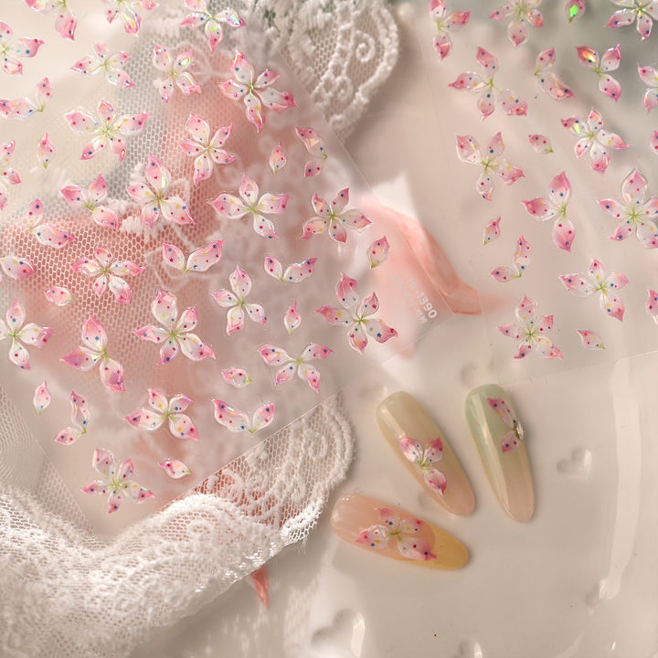 Tensor Nail Sticker - Pink Flower