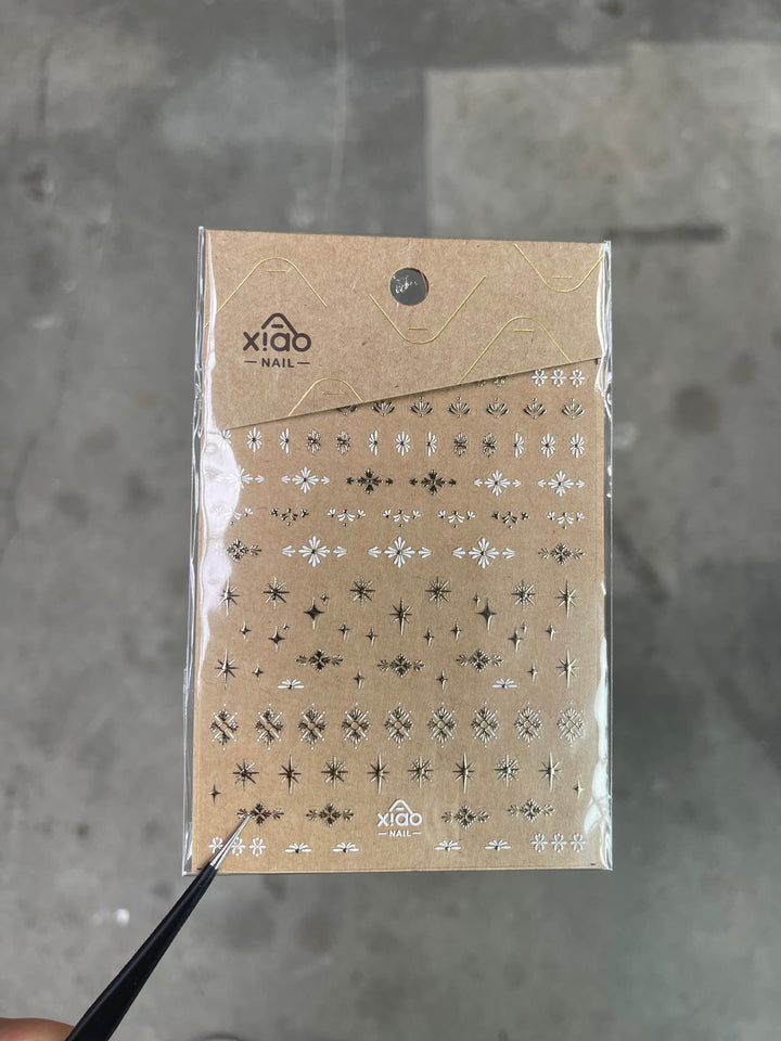 Xiao A - Floral Sparkle Nail Sticker