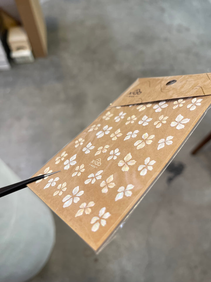 Xiao A - Iridescent Shell Flower Nail Sticker