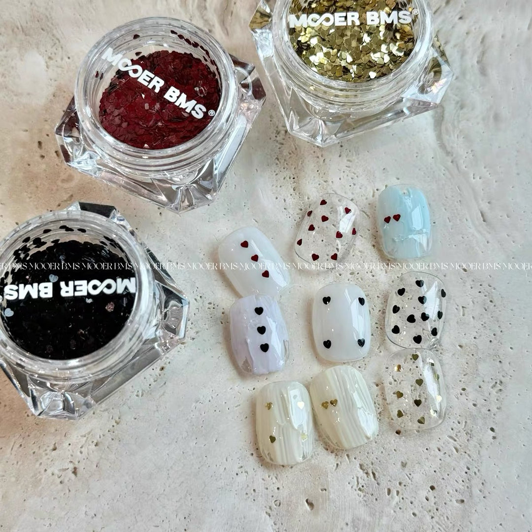 MOOER - Mini Black Heart Glitter