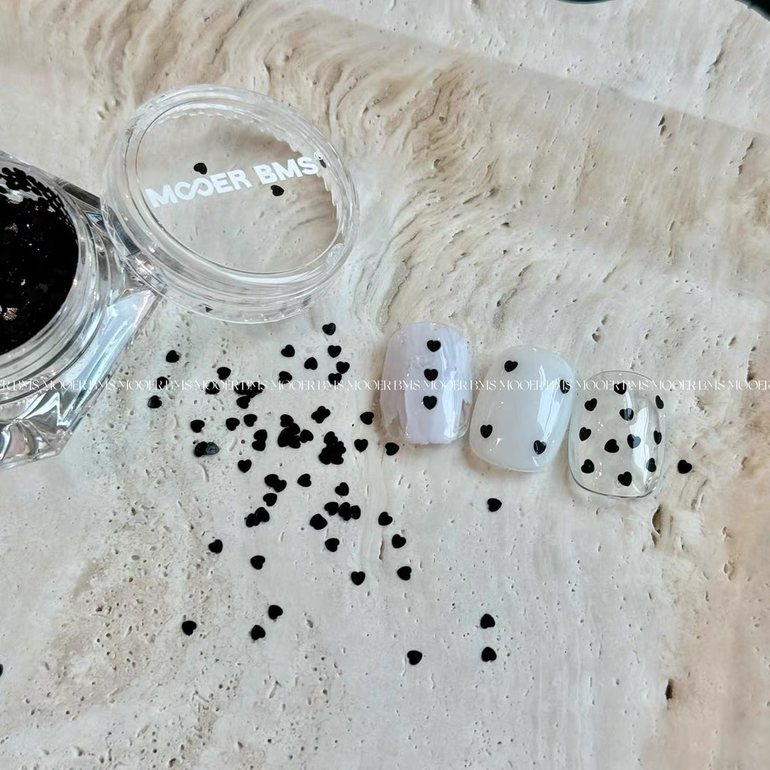 MOOER - Mini Black Heart Glitter