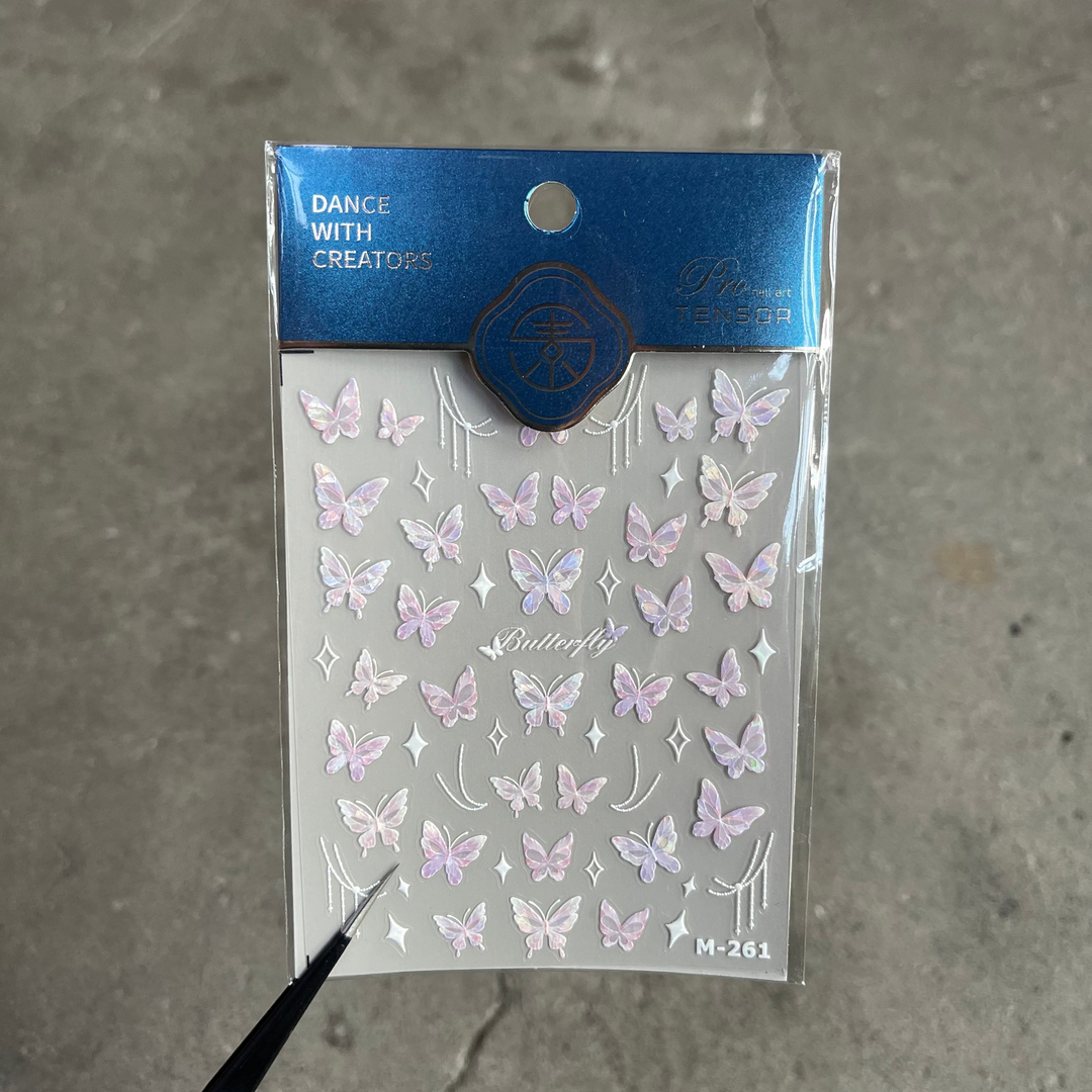 Tensor Nail Sticker - Butterfly (Pink)
