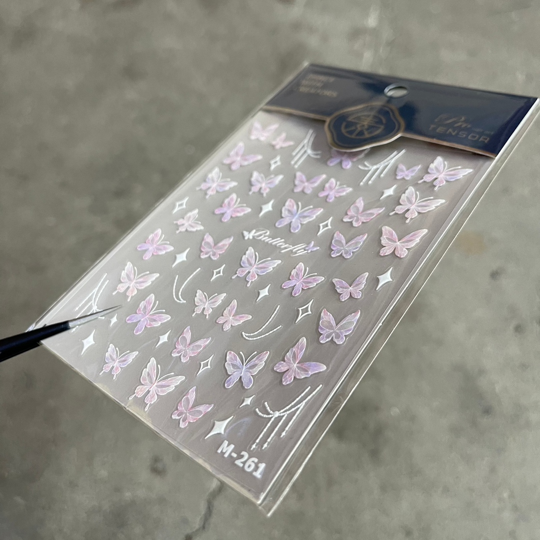 Tensor Nail Sticker - Butterfly (Pink)