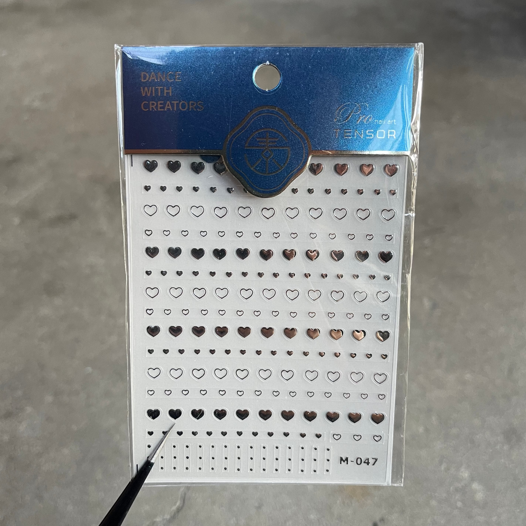 Tensor Nail Sticker - Mini Heart (Silver)