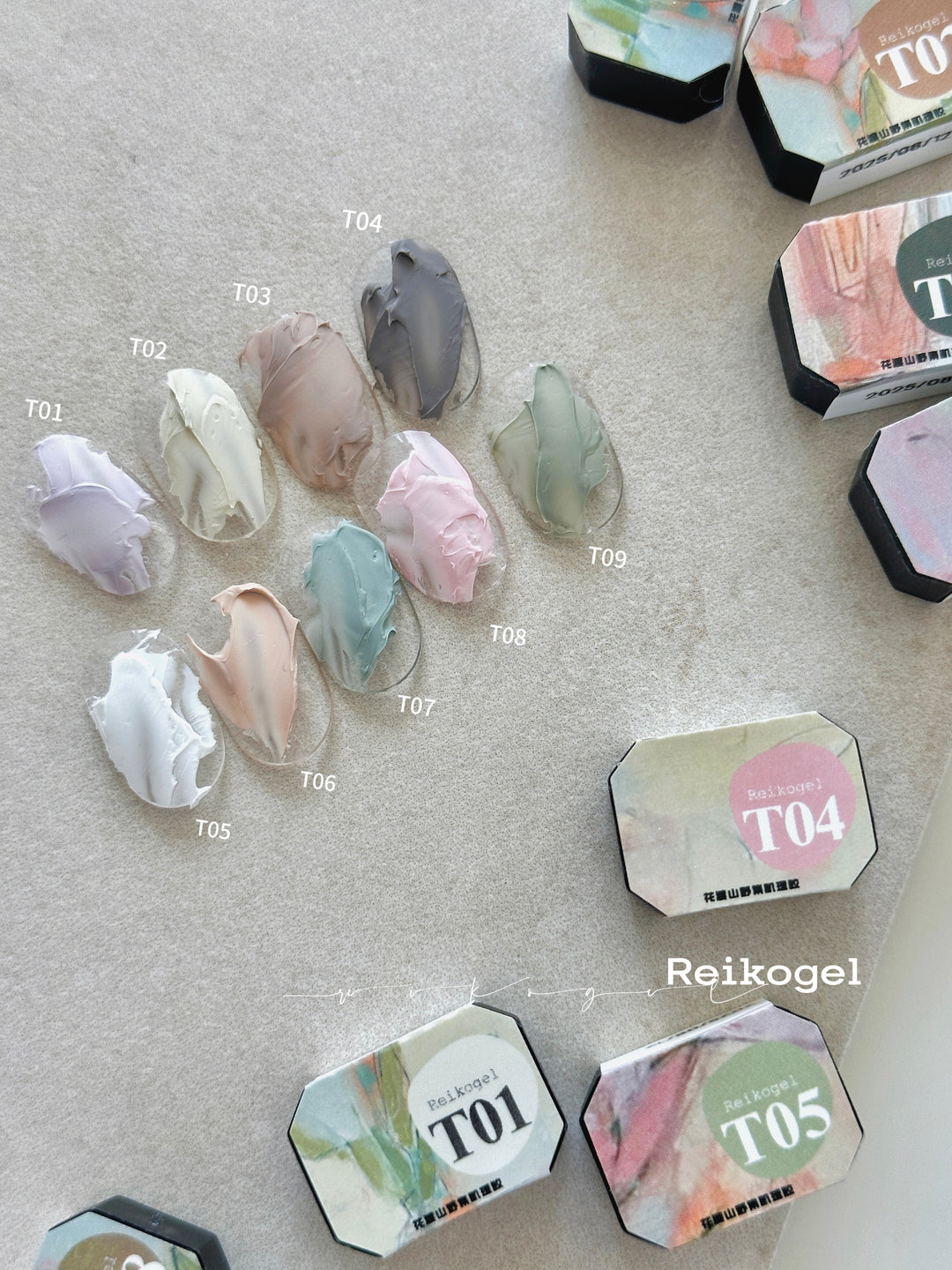 Reikogel - Muted Pastel Texture Gel | 9 Colours Palette