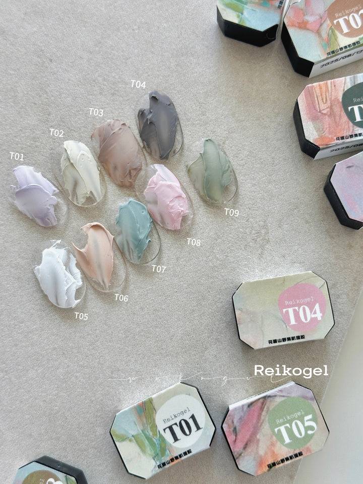Reikogel - Muted Pastel Texture Gel | 9 Colours Palette