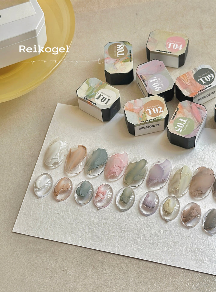 Reikogel - Muted Pastel Texture Gel | 9 Colours Palette