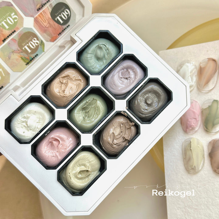 Reikogel - Muted Pastel Texture Gel | 9 Colours Palette