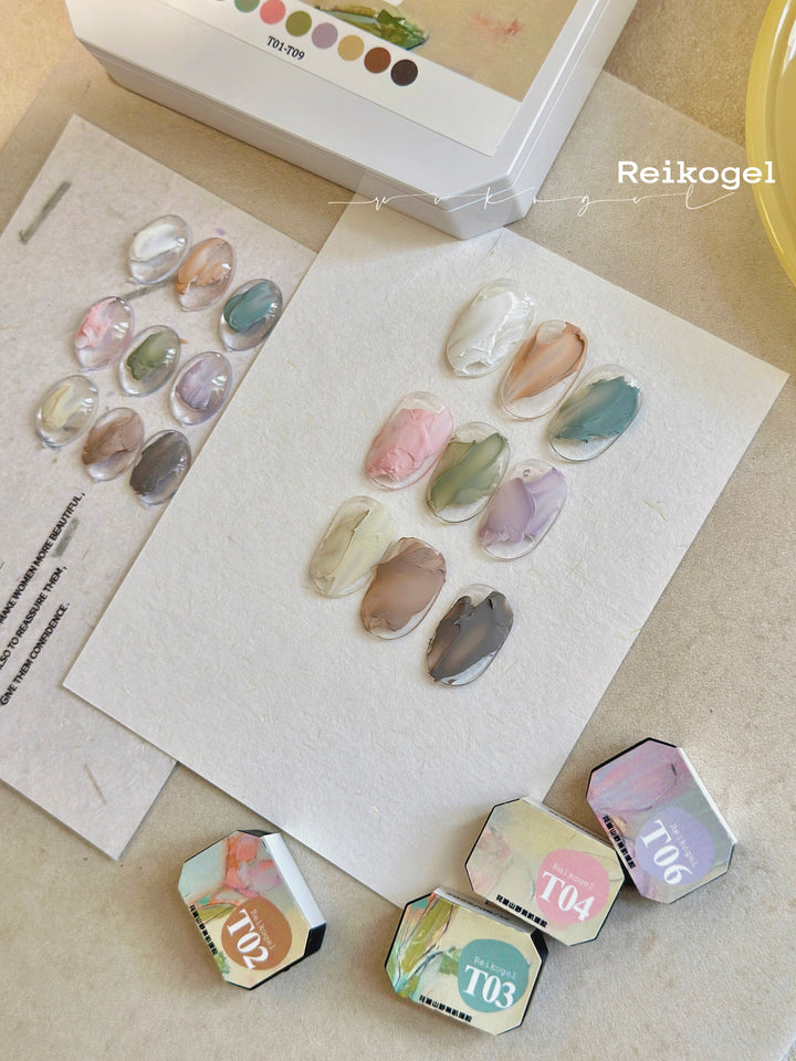 Reikogel - Muted Pastel Texture Gel | 9 Colours Palette