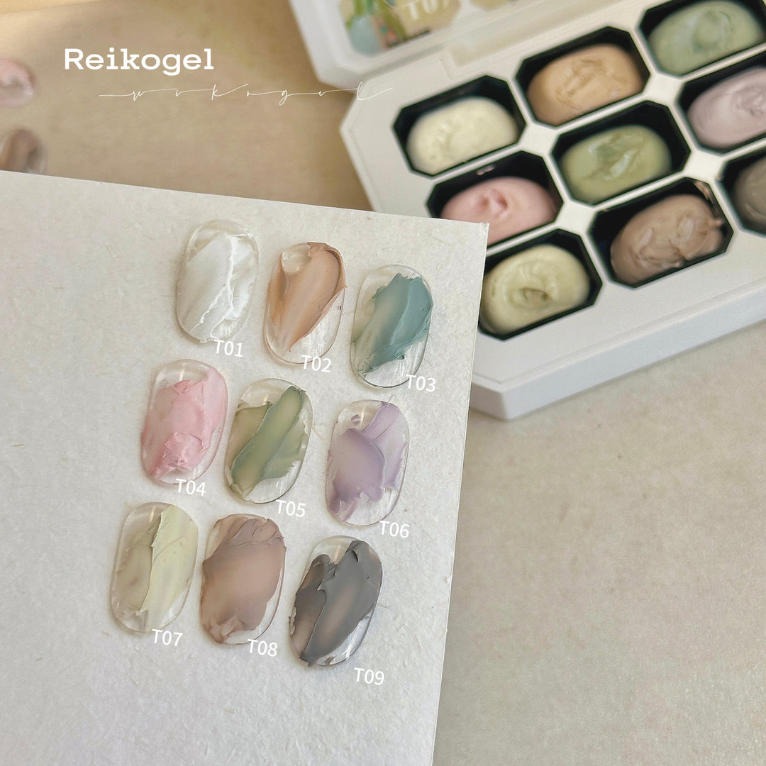Reikogel - Muted Pastel Texture Gel | 9 Colours Palette