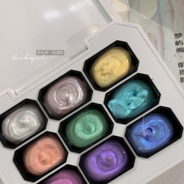 Reikogel - Iridescent Pearl Texture Gel | 9 Colours Palette