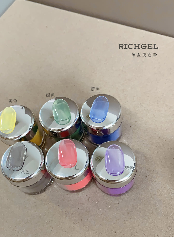Richgel - Temperature Changing Nail Art Powder 6 colours