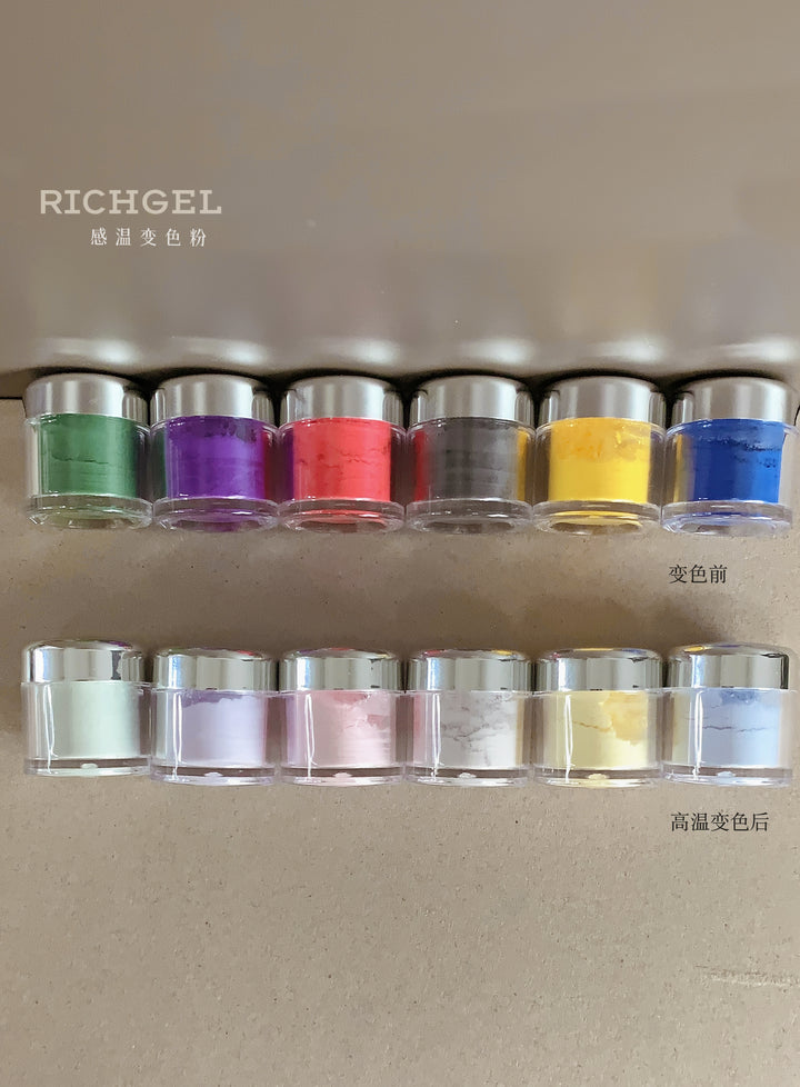 Richgel - Temperature Changing Nail Art Powder 6 colours