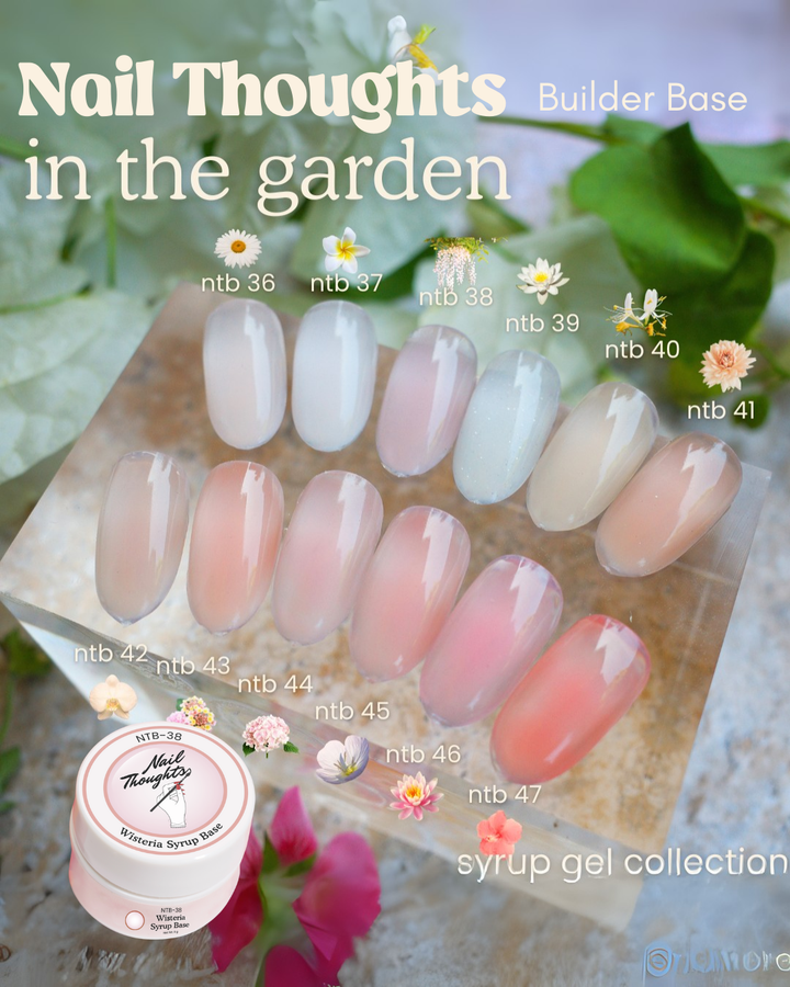 (Pre-Order) Nail Thoughts "In the Garden" syrup collection NTB-36 to NTB-47 Builder Base in Pot 8g