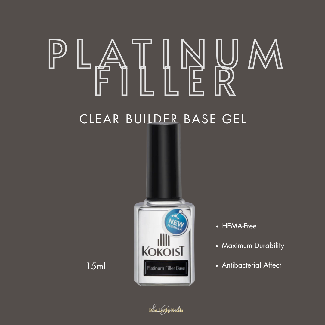 KOKOIST - Platinum Filler Base 15ml in bottle (HEMA-Free Builder Base  Gel)c