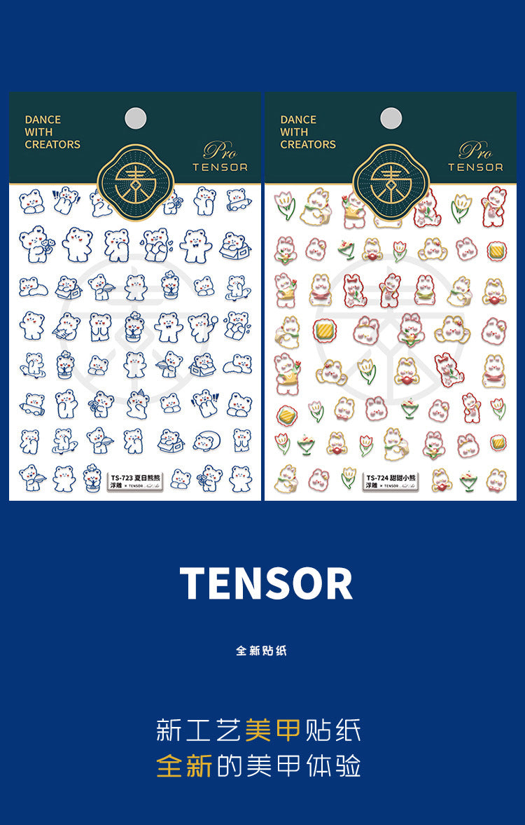 Tensor Nail Sticker - Fluffy Bear