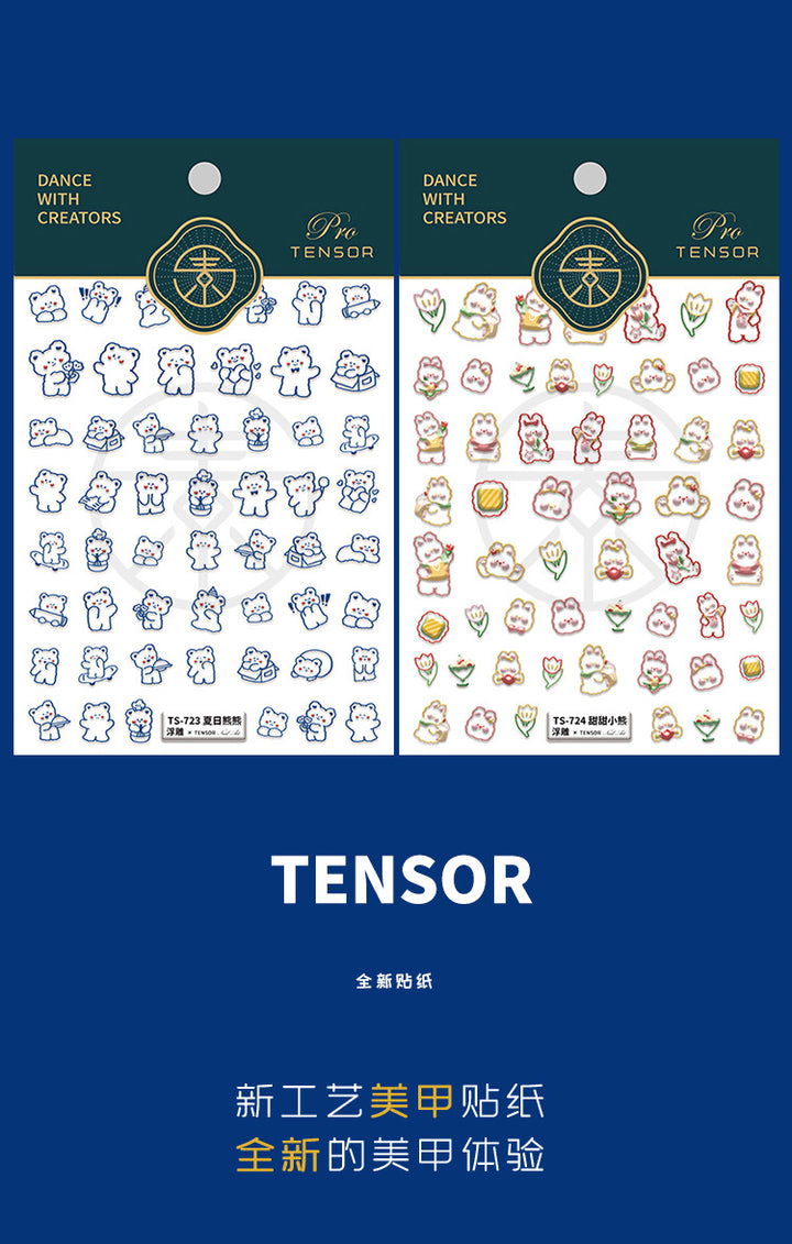 Tensor Nail Sticker - Fluffy Bear